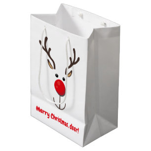 Sacola Para Presentes Média "Feliz Natal, veado"