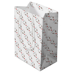 Sacola Para Presentes Média Feliz Natal Winking Rudolph