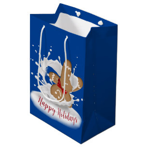 Sacola Para Presentes Média Feliz Pão de Férias no Leite