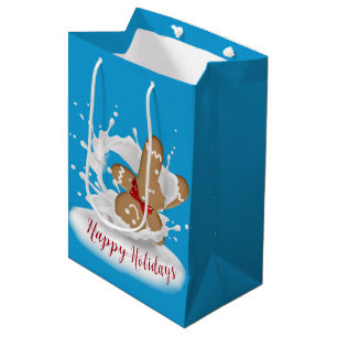 Sacola Para Presentes Média Feliz Pão de Férias no Leite