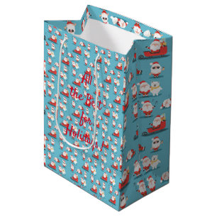 Sacola Para Presentes Média Feliz Papai noel de Natal