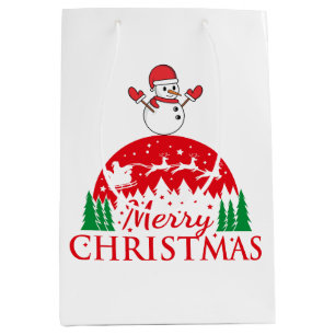 Sacola Para Presentes Média Feliz personalizada e Natal brilhante