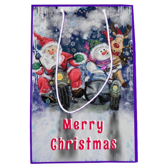 Sacola Para Presentes Média Feliz Saco de Presente de Natal (Frente)