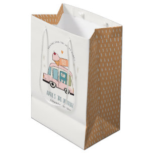 Sacola Para Presentes Média Feliz Sorvete de Caminhão do Pastel, doce, Anivers