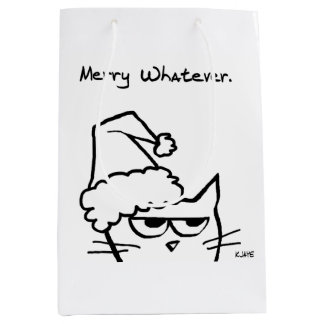 Sacola Para Presentes Média Feliz Tanto faz - Natal rabugento do gato