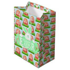 Sacola Para Presentes Média Felz pascoa Holiday Bunny Floral