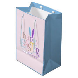 Sacola Para Presentes Média Felz pascoa Legal personalizado, rosado, azul
