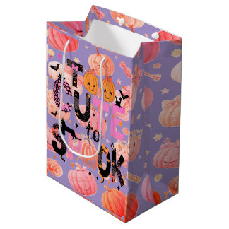 Sacola Para Presentes Média Feminine Halloween Pumpkins
