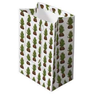 Sacola Para Presentes Média Feriado da Árvore de Natal da Moderna Rustic Water