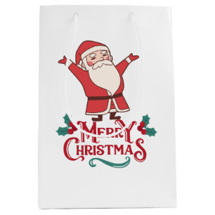 Sacola Para Presentes Média Feriado da Família Natal 2023, feliz e Brilho