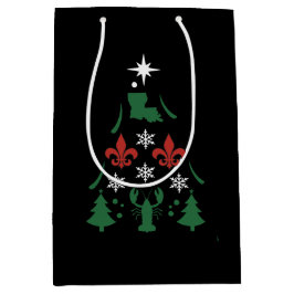 Sacola Para Presentes Média Feriado de Natal da Louisiana Cajun