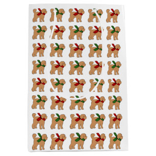 Sacola Para Presentes Média Feriado de Natal do Cachorro Doodal