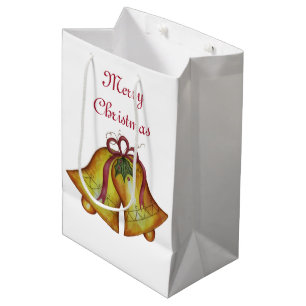 Sacola Para Presentes Média Feriado Feliz Sino de Natal Presente Saco do Prese