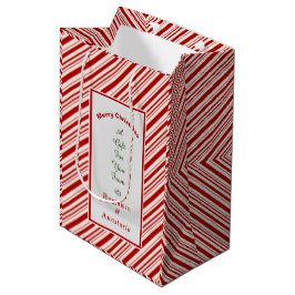 Sacola Para Presentes Média Feriados de Bandas Brancas de Natal Personalizam