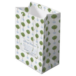 Sacola Para Presentes Média Feriados Felizes Por Aquarelas Citrus Orange Tree