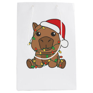Sacola Para Presentes Média Férias de inverno de Capybara