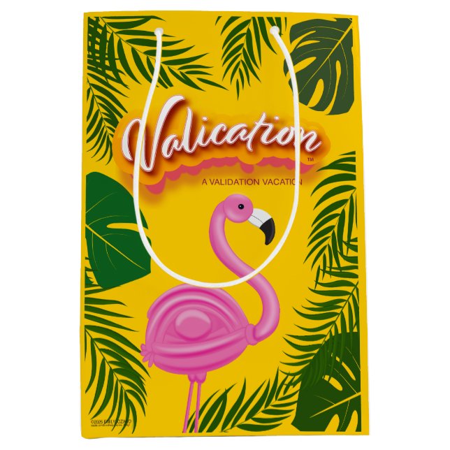 Sacola Para Presentes Média Férias de validação Pinky (Frente)