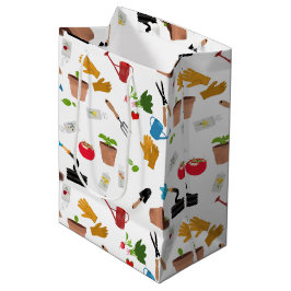 Sacola Para Presentes Média Ferramentas de jardinagem Plantas Padrão de jardin