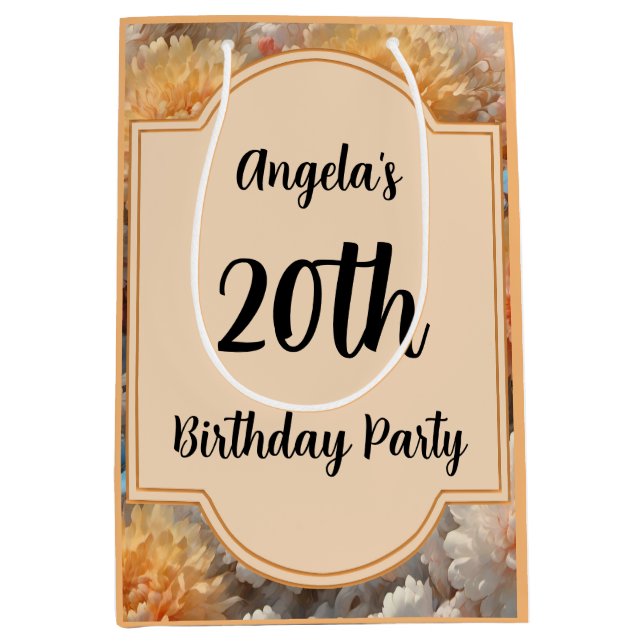 Sacola Para Presentes Média Festa de aniversário 20 (Frente)