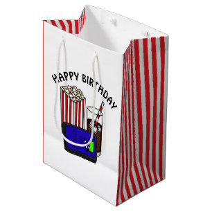 Sacola Para Presentes Média Festa de aniversário da Noite de Filme