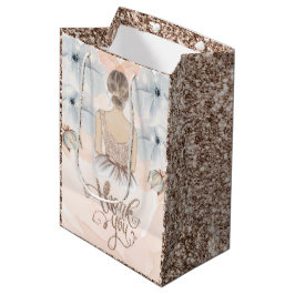 Sacola Para Presentes Média Festa de aniversário de Beige da Princesa