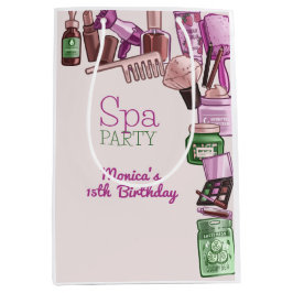 Sacola Para Presentes Média Festa de aniversário de beleza spa