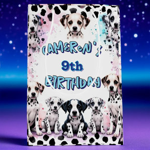 Sacola Para Presentes Média Festa de aniversário De Cachorro Dalmático