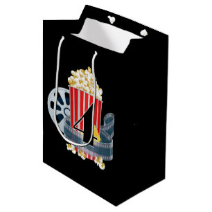 Sacola Para Presentes Média Festa de aniversário de filme Unisex 4º