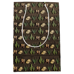 Sacola Para Presentes Média Festa de aniversário de madeira do rodeio