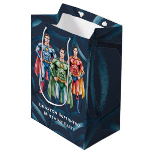 Sacola Para Presentes Média Festa de aniversário De Super-Herói Para Meninos