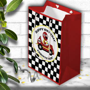 Sacola Para Presentes Média Festa de aniversário Personalizada do Tema do Carr