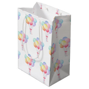 Sacola Para Presentes Média Festa de aniversário Simples Moderna do Balão Arco