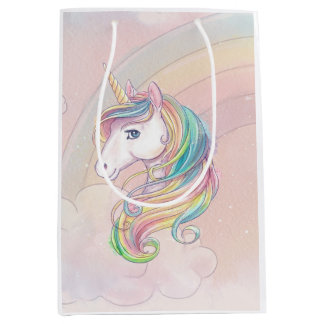 Sacola Para Presentes Média Festa de aniversário Unicorn