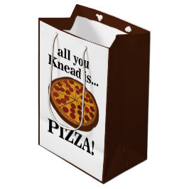 Sacola Para Presentes Média Festa de Comida da Pepperoni Pizza