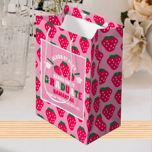 Sacola Para Presentes Média Festa de formatura Rosa de Morango