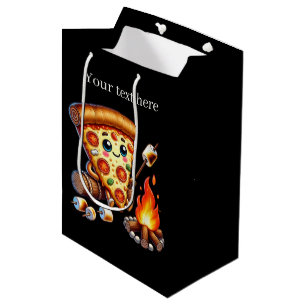 Sacola Para Presentes Média Festa de pizza de fogueira
