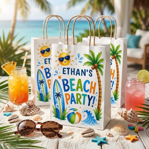 Sacola Para Presentes Média Festa Personalizada de Praia Tropical Verão Aniver
