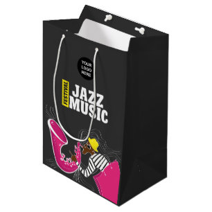 Sacola Para Presentes Média Festival de Jazz Colorido adicionar logotipo perso