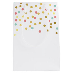 Sacola Para Presentes Média FESTIVE CONFETTI SPOT padrão fofo hortelã coral