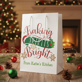 Sacola Para Presentes Média Festivo Baking Espíritos Brilhantes Natal