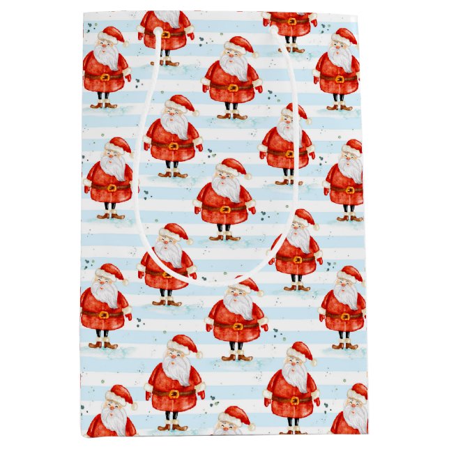 Sacola Para Presentes Média Festivo Cute Santa Claus (Frente)