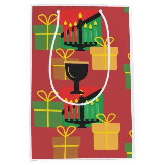 Sacola Para Presentes Média Festivo Kwanzaa Gift Bag