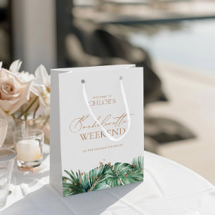 Sacola Para Presentes Média Fim de Semana de Bachelorette Tropical Elegante