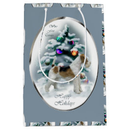 Sacola Para Presentes Média Fio Fox Terrier Natal