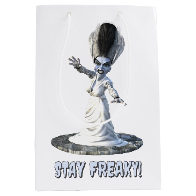 Sacola Para Presentes Média Fique Esquisito! Noiva de Frankenstein (Frente)