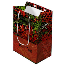 Sacola Para Presentes Média Firebush vermelho vibrante