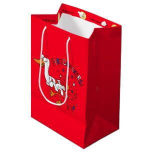 Sacola Para Presentes Média Firequackers 4 de julho Duck Gift Bag