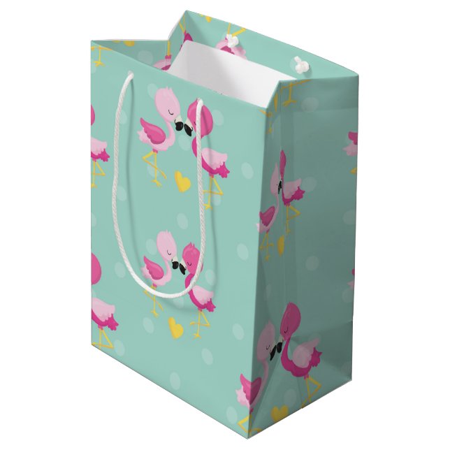 Sacola Para Presentes Média Flamingo Fun Design 1 (Verso inclinado)
