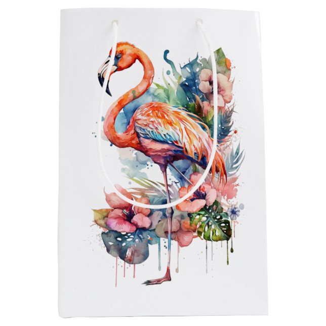 Sacola Para Presentes Média Flamingo Gift Bag (Frente)