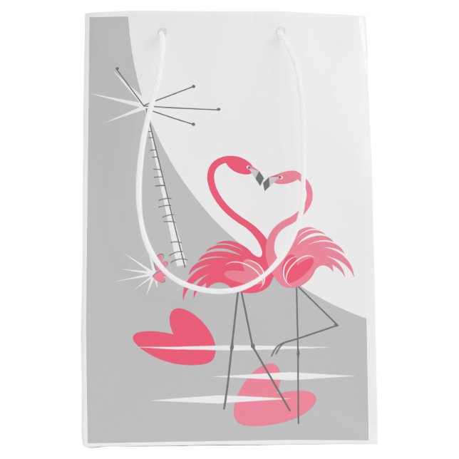 Sacola Para Presentes Média Flamingo Love Large Moon Medium (Frente)